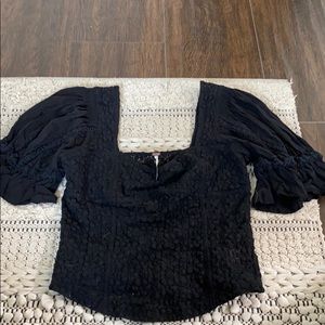 Free people black blouse top